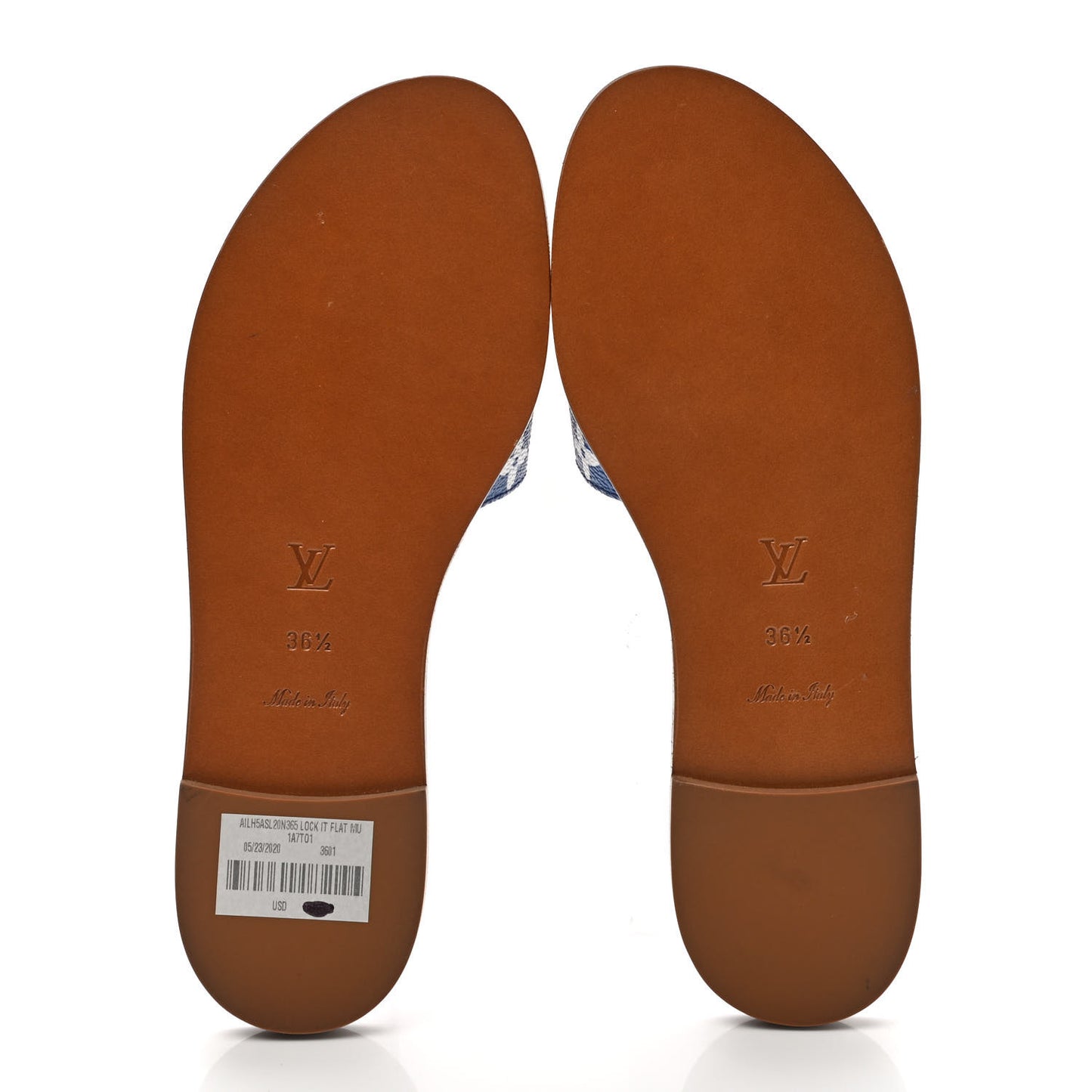 Monogram Escale Lock It Flat Mule 36.5 Blue