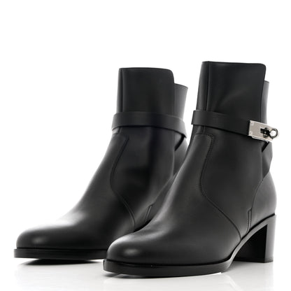 Hermes Calfskin Frenchie 50 Ankle Boots 38 Black 3 of 14
