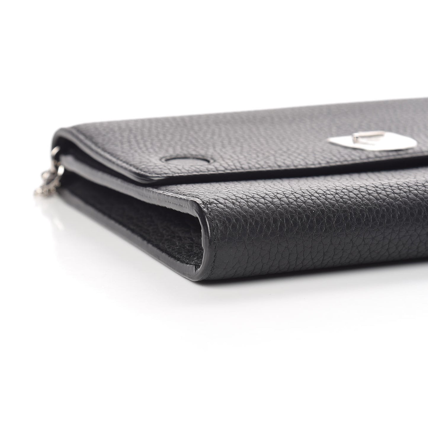 Grained Calfskin Diorever Wallet On Chain Black