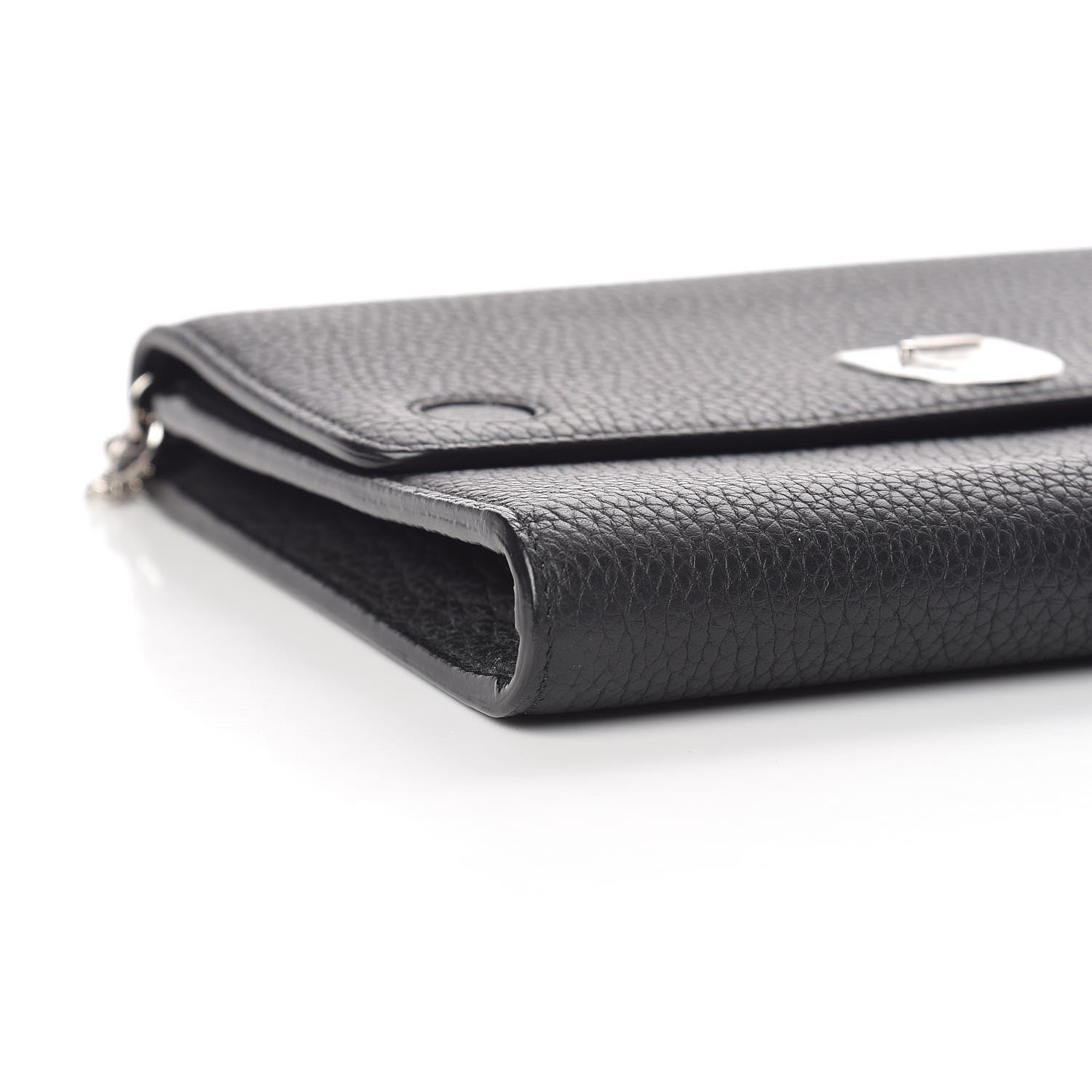 Christian Dior Grained Calfskin Diorever Wallet On Chain Black 5 of 9