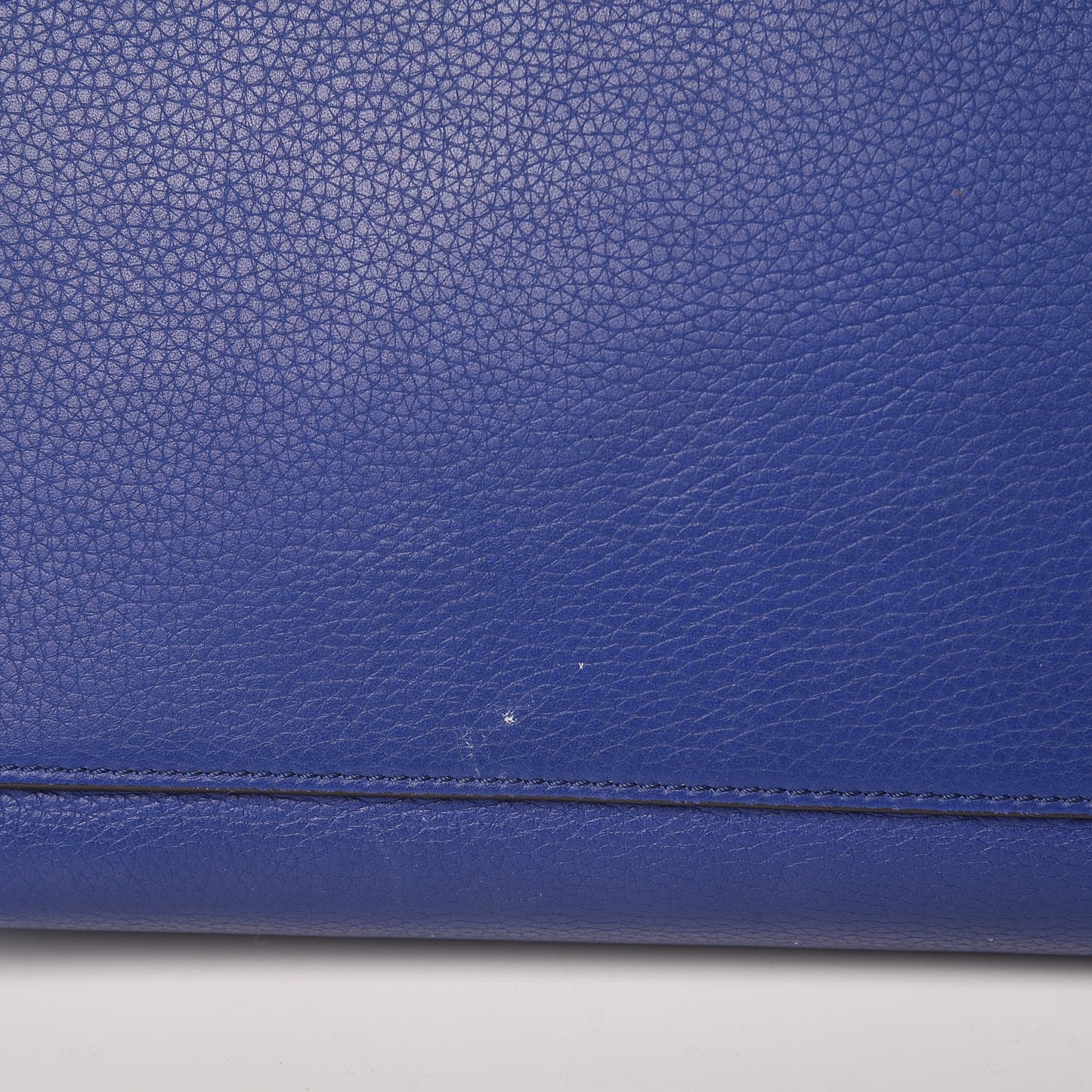 Drummed Calfskin Suede Medium Trapeze Indigo