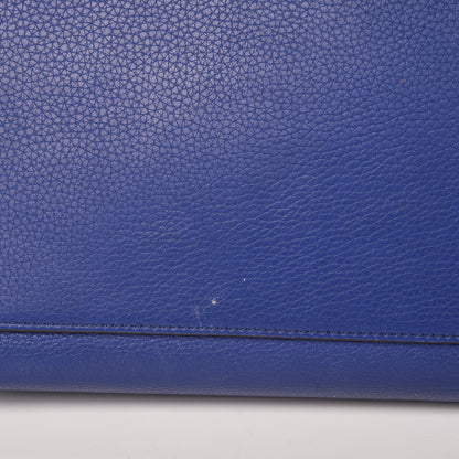 Celine Drummed Calfskin Suede Medium Trapeze Indigo 14 of 16