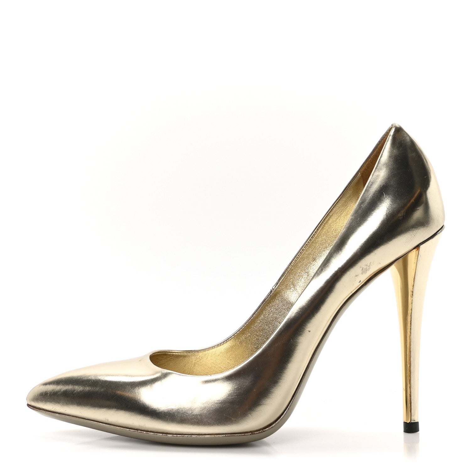 Saint Laurent Metallic Calfskin Clara Pumps 40 Gold 1 of 8