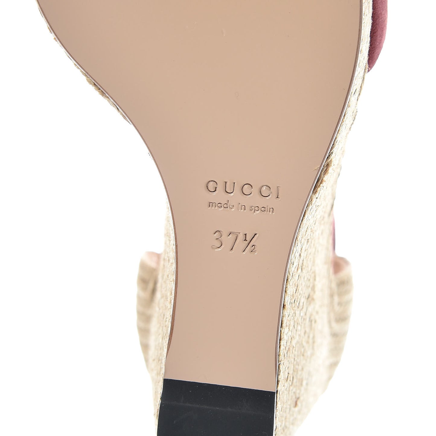 Kid Scamosciato Horsebit Platform Espadrille Wedge Sandals 37.5 Dry Rose