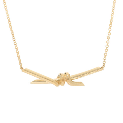 Tiffany 18K Yellow Gold Knot Necklace 4 of 6