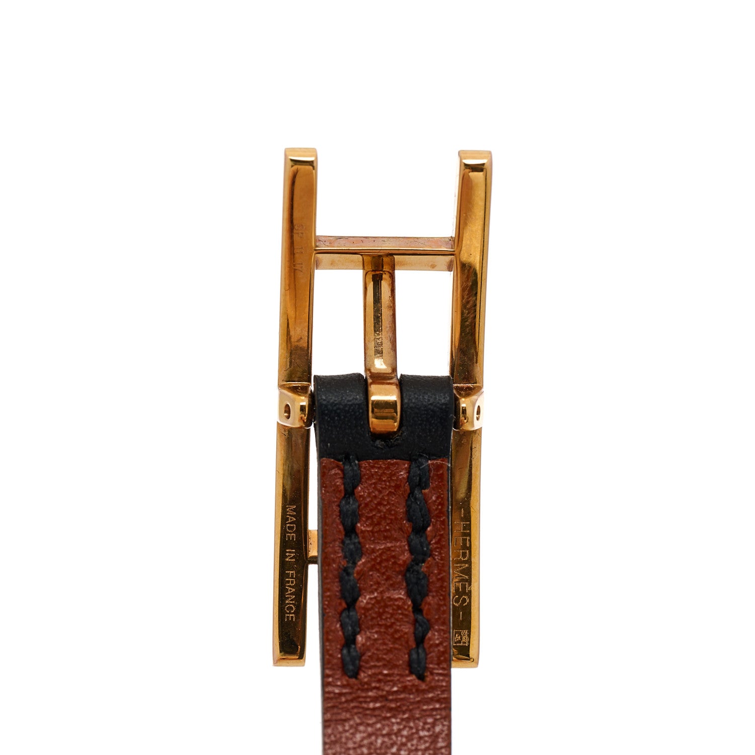 Hermes Chamonix Behapi Double Tour Bracelet Black Fauve 3 of 7