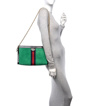 Gucci Suede Patent Web Medium Ophidia Chain Shoulder Bag New Shamarock Black 2 of 10