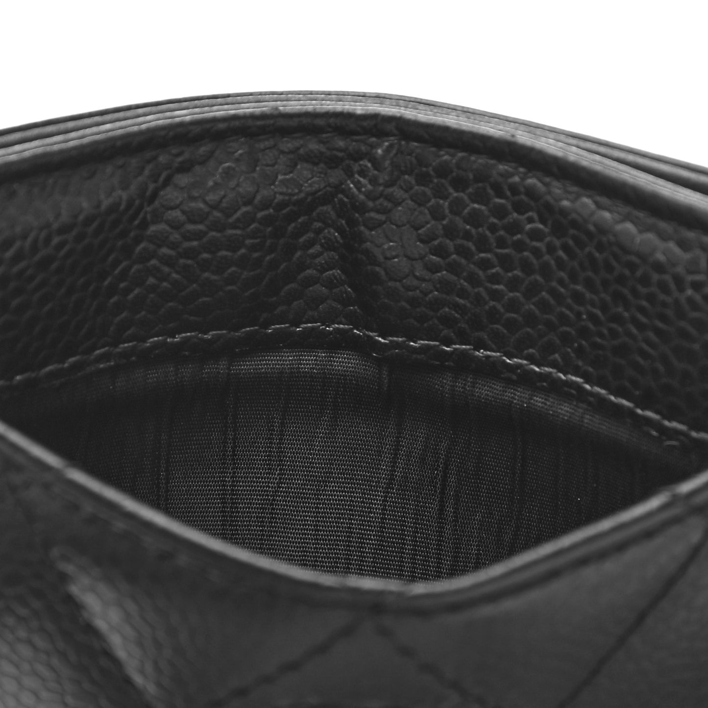 Caviar Quilted Card Holder Black