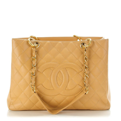 Chanel Caviar Quilted Grand Shopping Tote GST Beige 1 of 11