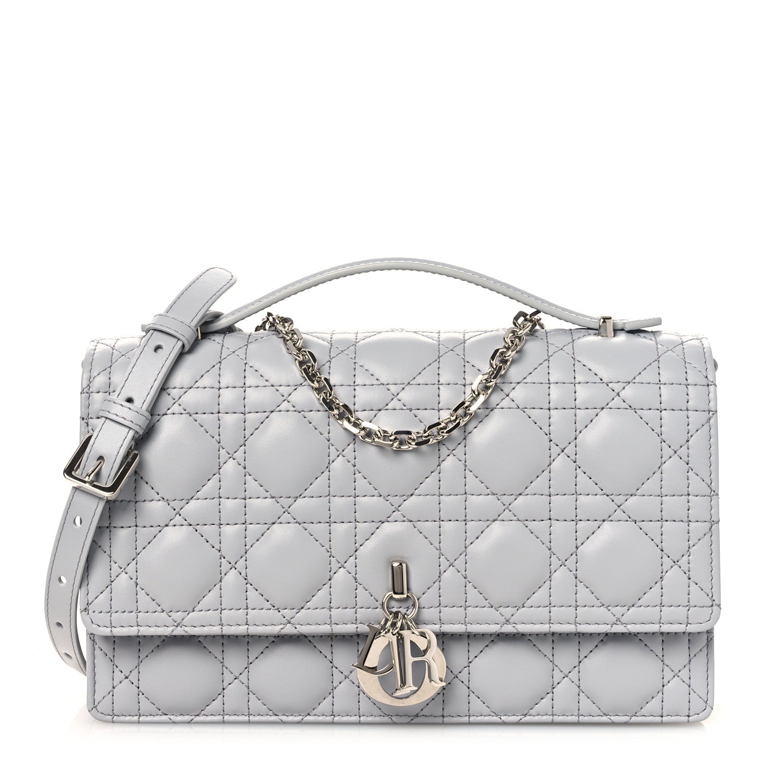 Christian Dior Lambskin Cannage My Dior Top Handle Bag Cloud Blue 1 of 10