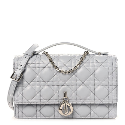 Christian Dior Lambskin Cannage My Dior Top Handle Bag Cloud Blue 1 of 10
