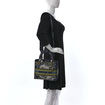 Christian Dior Canvas Embroidered Zodiac Medium Lady D-Lite Blue Multicolor 2 of 8
