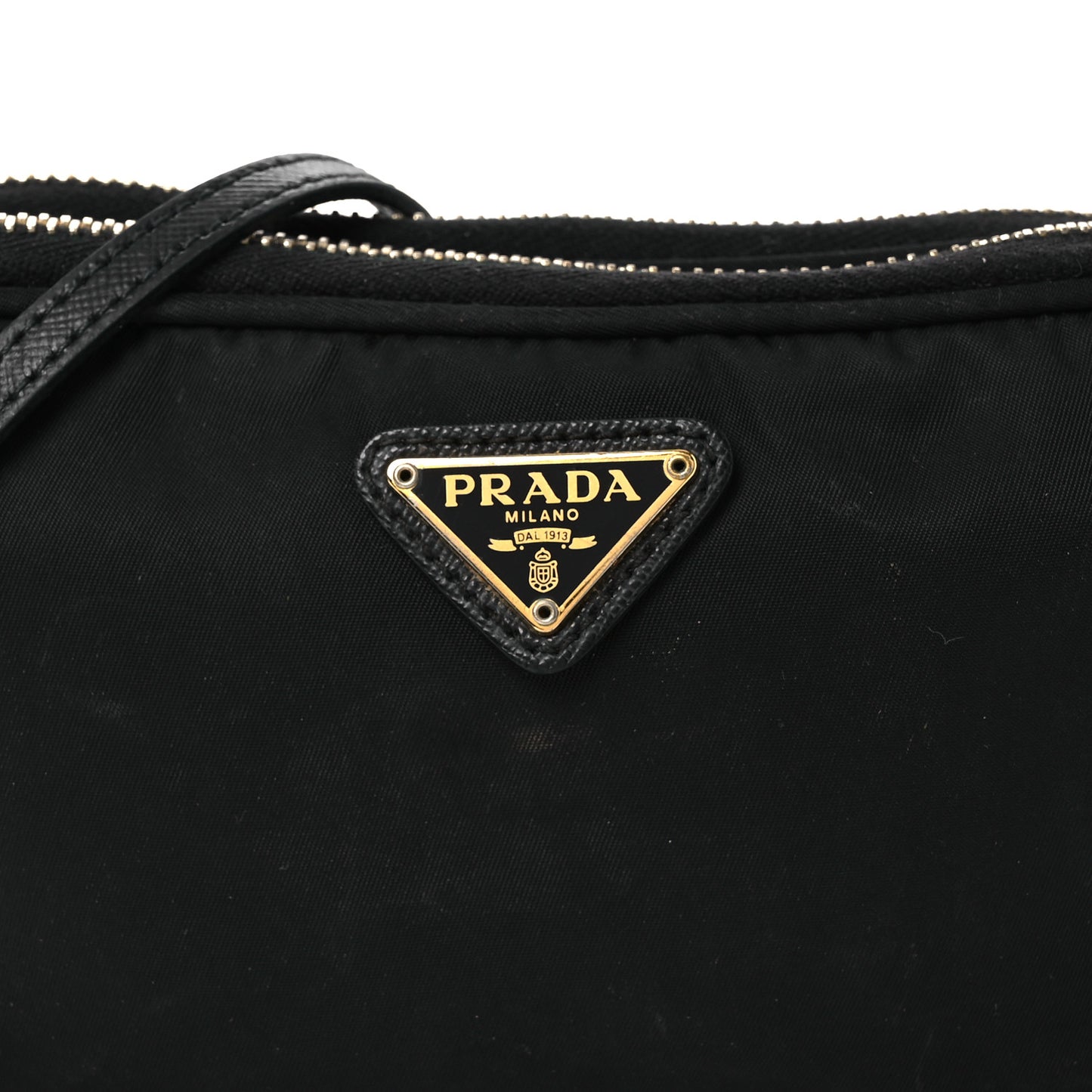 Nylon Saffiano Double Zip Camera Bag Black