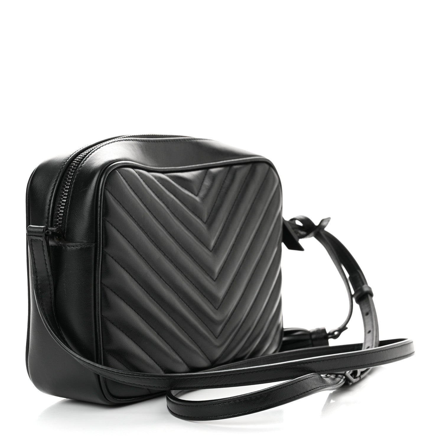 Saint Laurent Calfskin Matelasse Monogram Monochrome Lou Camera Bag Black 2 of 9
