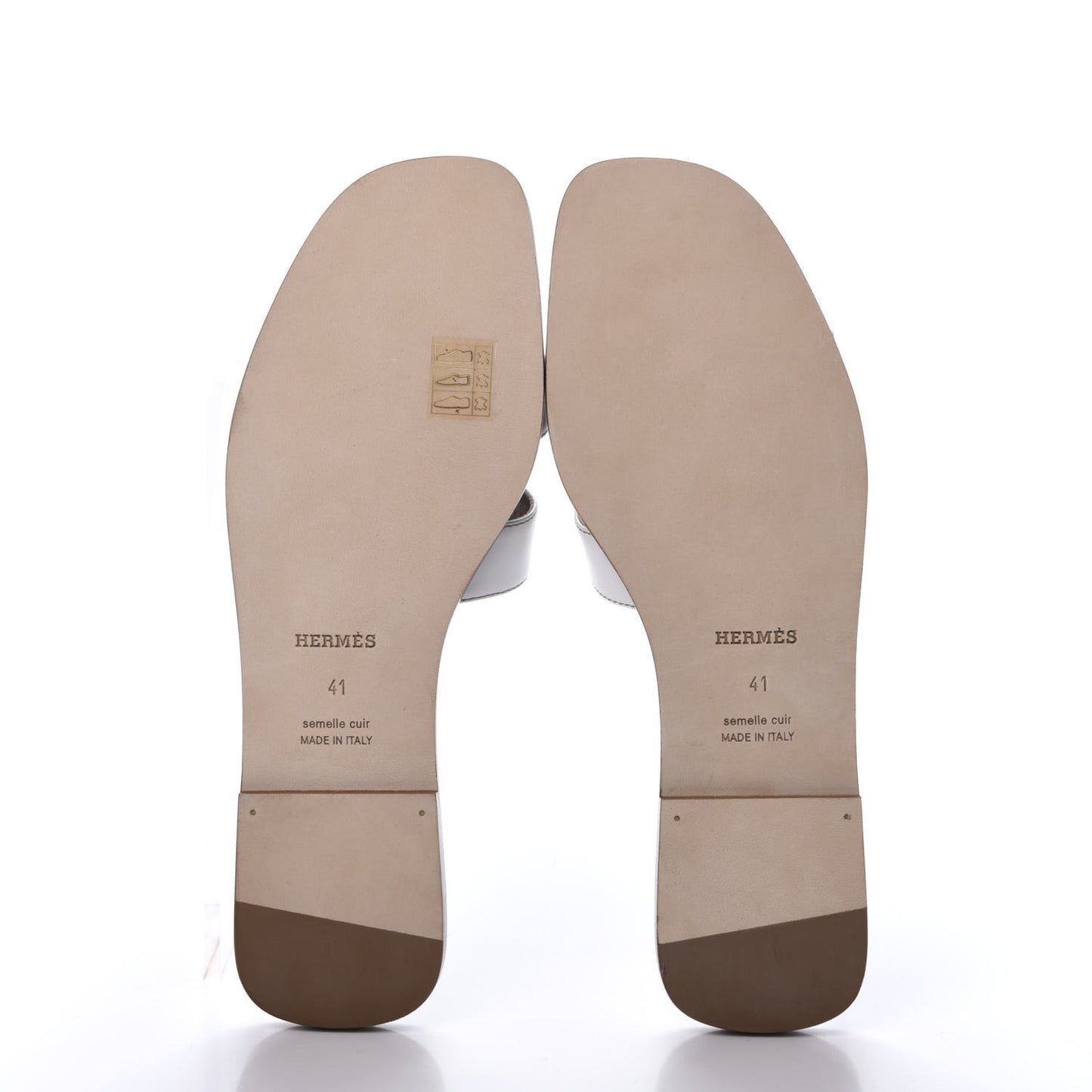 Box Calfskin Oran Sandals 41 White