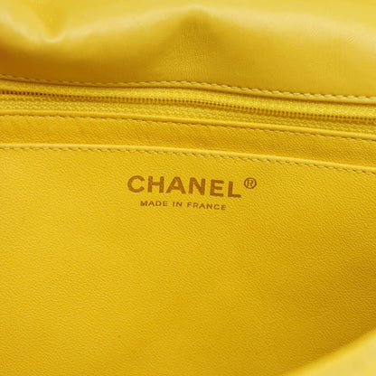 Chanel Lambskin Quilted Jumbo Single Flap Yellow 6 of 8