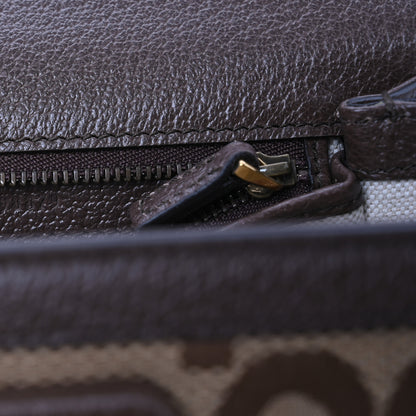 Gucci Monogram Jumbo GG Textured Dollar Calfskin Web Small Bamboo 1947 Top Handle Bag Camel Ebony New Acero 8 of 11