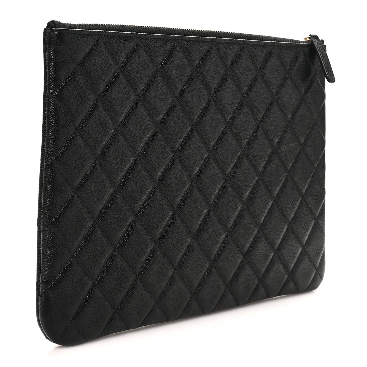 Caviar Quilted Studded CC Medium Cosmetic Case Black