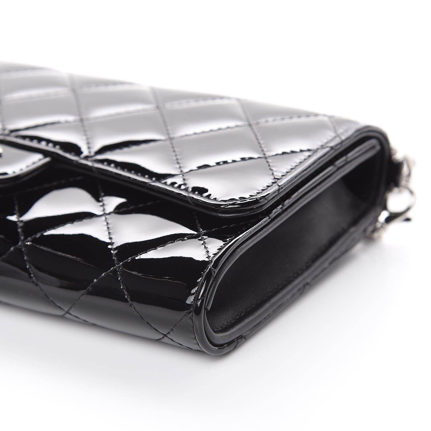 Chanel Patent Quilted Wallet On Removable Chain Black 9 of 13