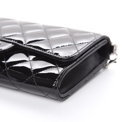 Chanel Patent Quilted Wallet On Removable Chain Black 9 of 13