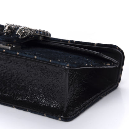 Gucci Velvet Skipper Crystal GG Monogram Small Dionysus Shoulder Bag Blue Beige Black 8 of 10