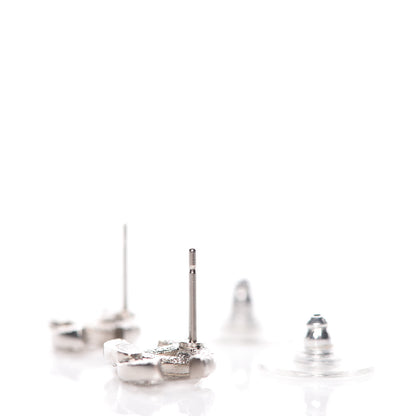 Chanel Crystal Mini Timeless CC Earrings Silver 3 of 5