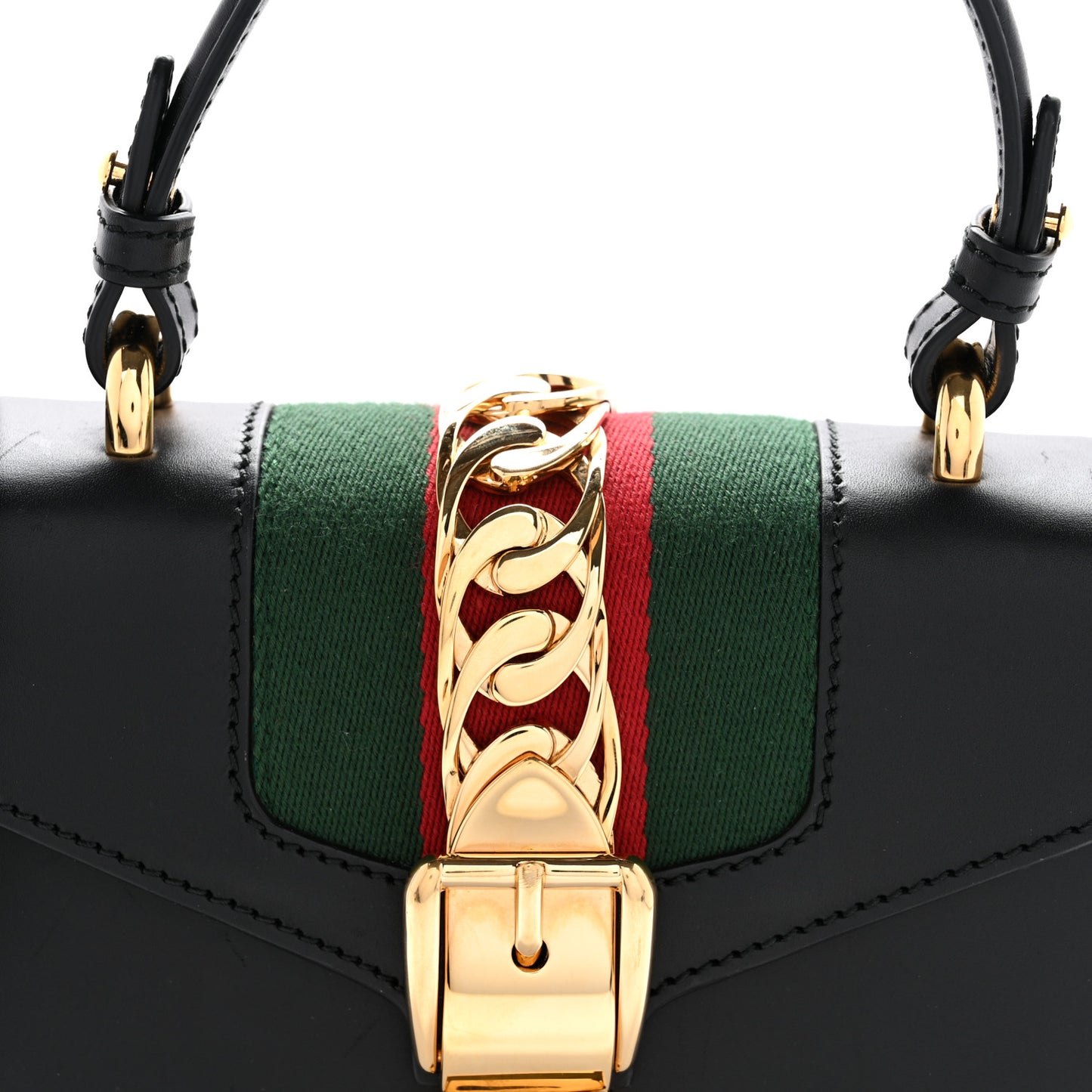 Calfskin Mini Sylvie Top Handle Bag Black