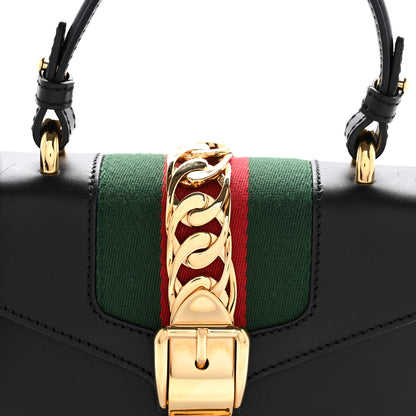Gucci Calfskin Mini Sylvie Top Handle Bag Black 8 of 14