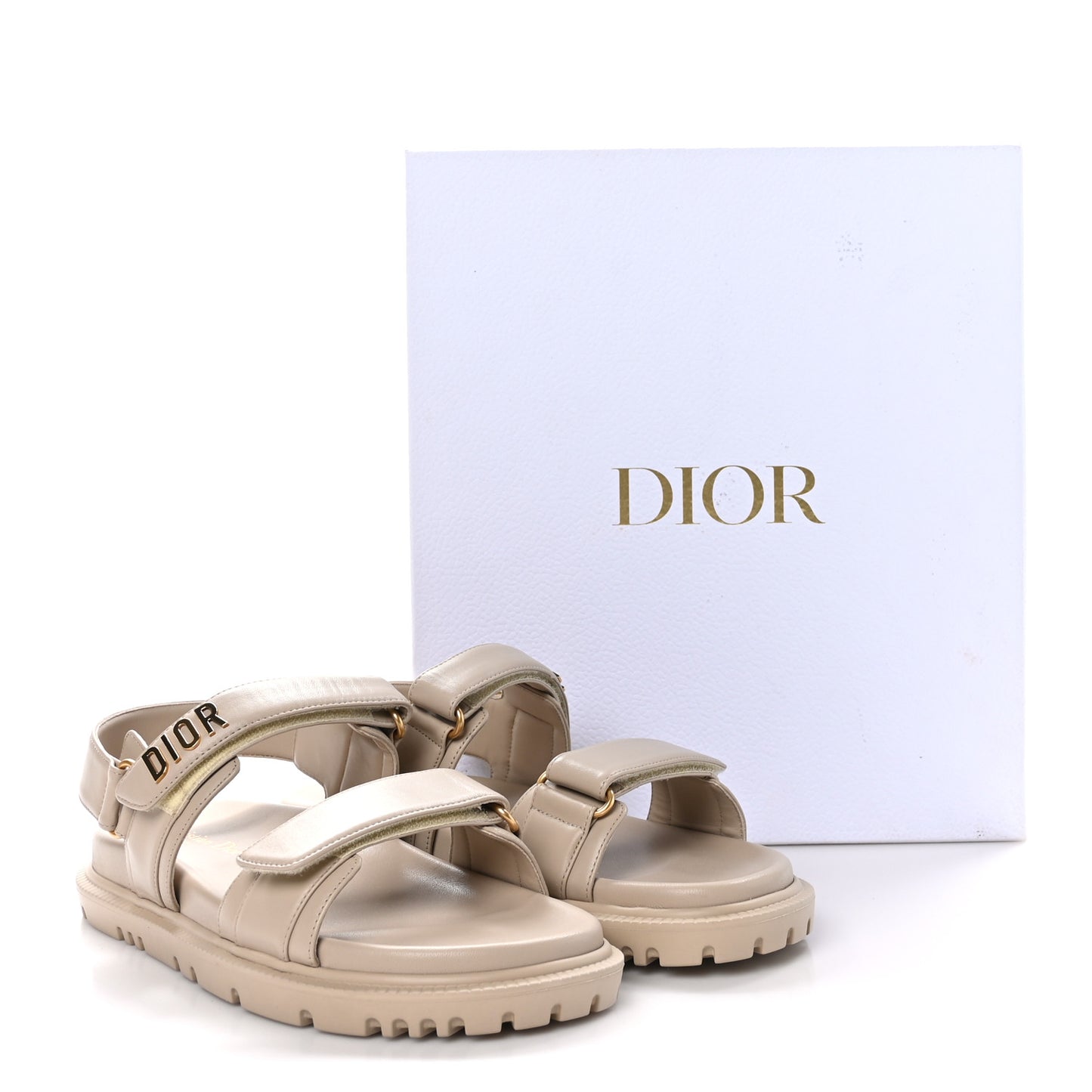 Lambskin Dioract 10mm Sandals 40 Beige
