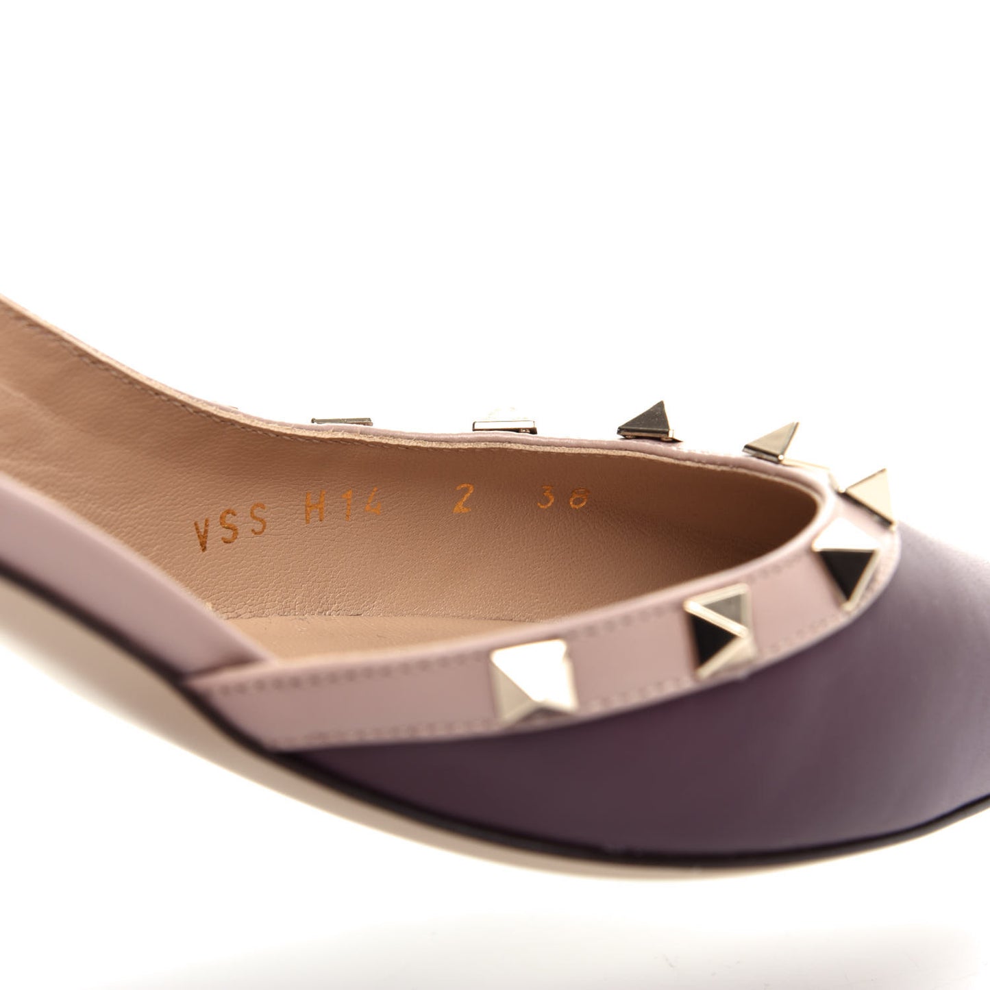 Nappa Rockstud Half D'Orsay Slingback 50mm Pumps 38 Rubin Poudre