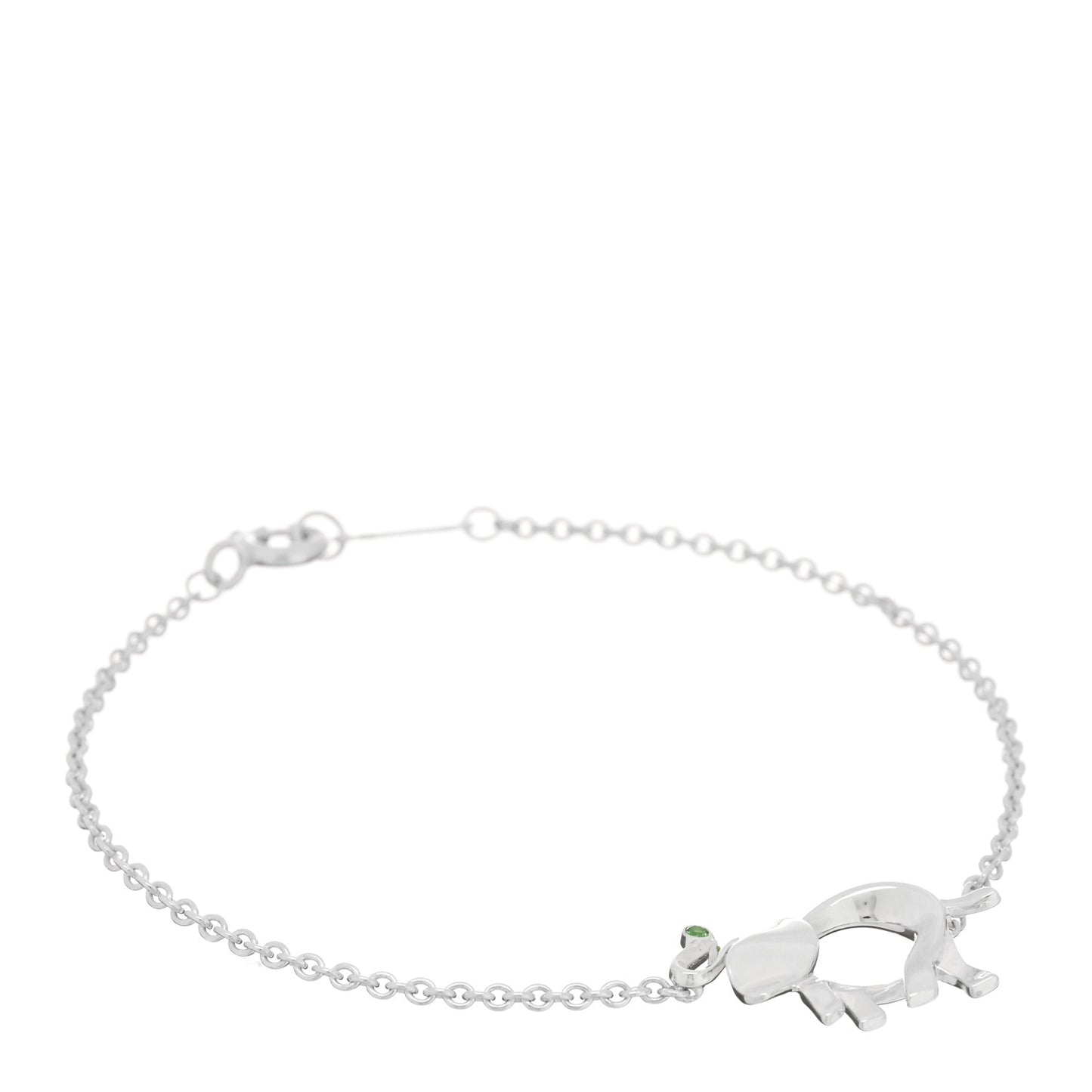 Sterling Silver Tsavorite Save the Wild Elephant Bracelet