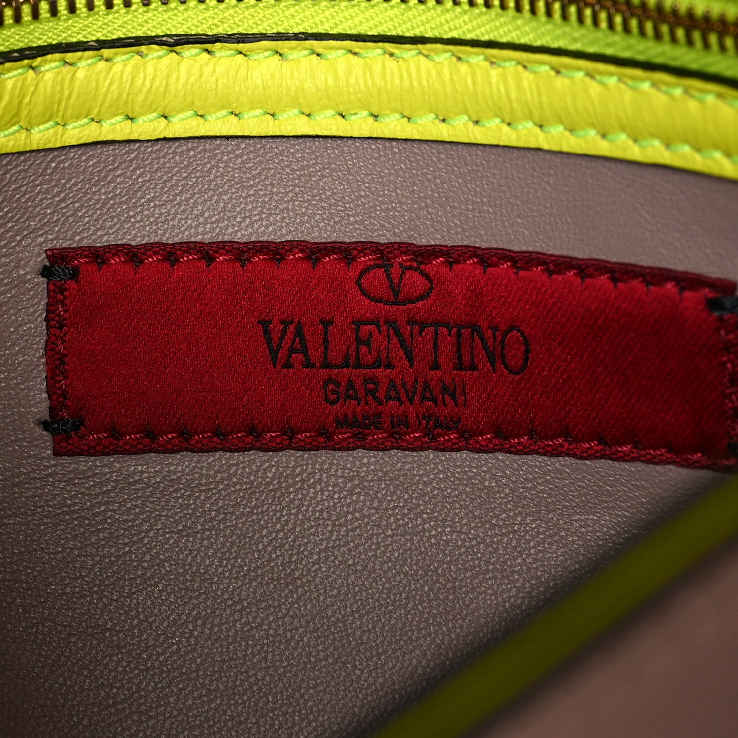 Valentino Garavani Nappa Rockstud Wristlet Clutch Yellow Fluo 7 of 14
