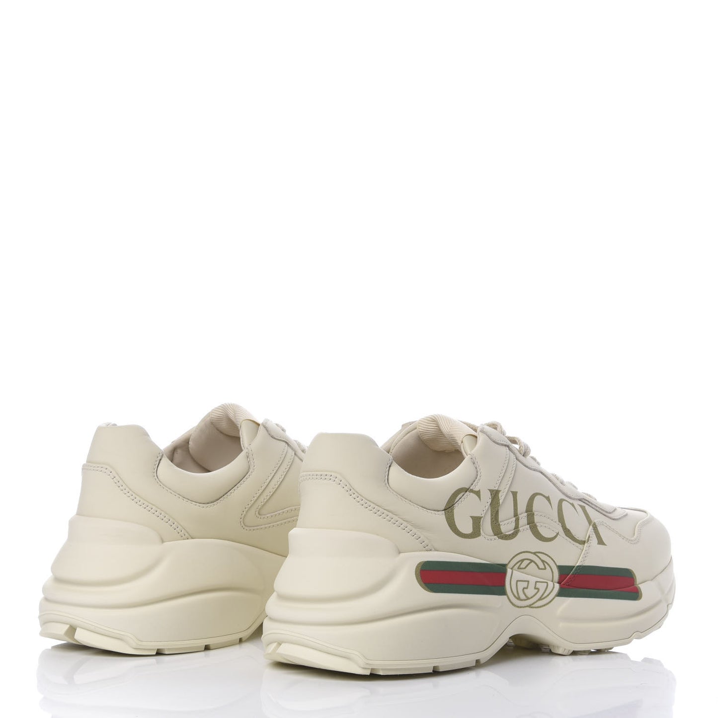 Calfskin Logo Womens Rhyton Sneakers 38.5 Ivory