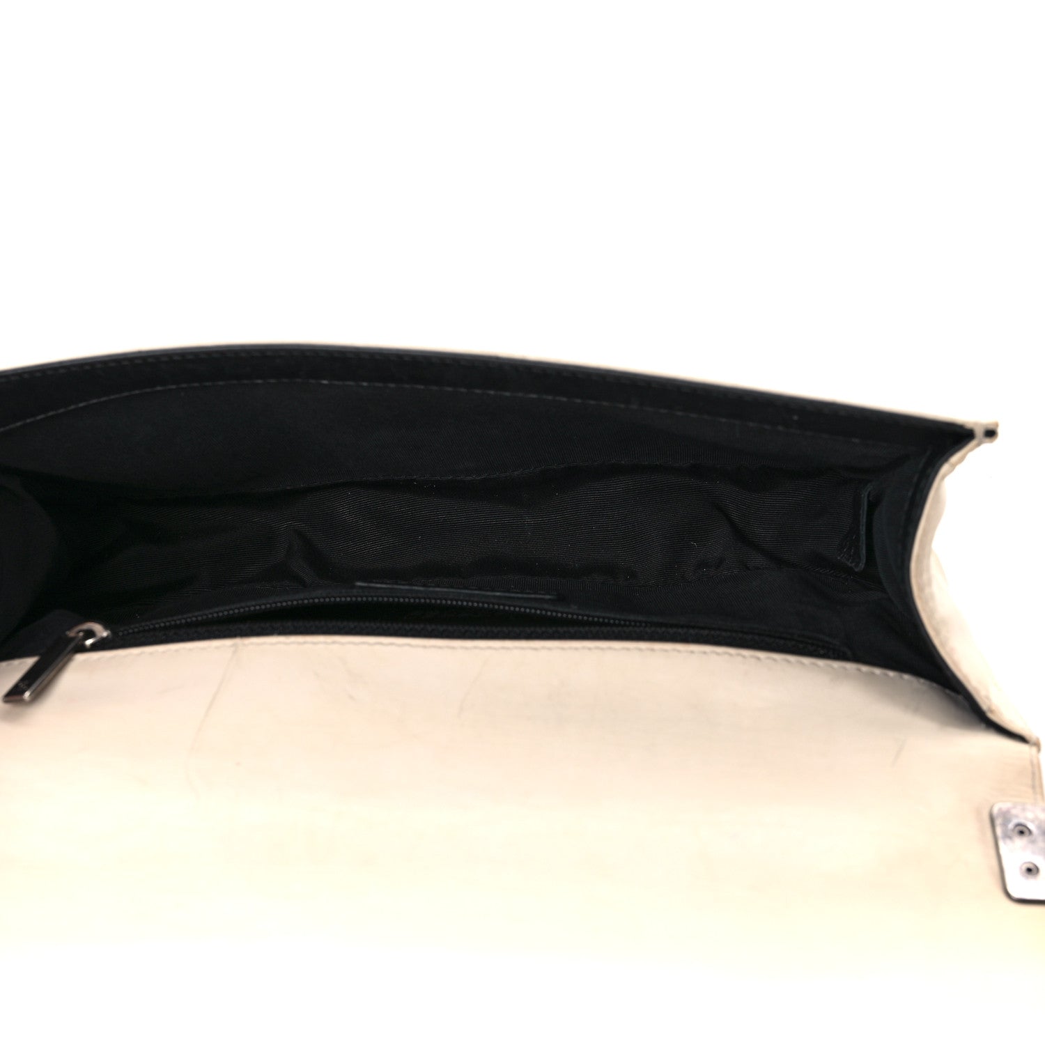 Chanel Glazed Calfskin Medium Boy Flap White Black 4 of 29
