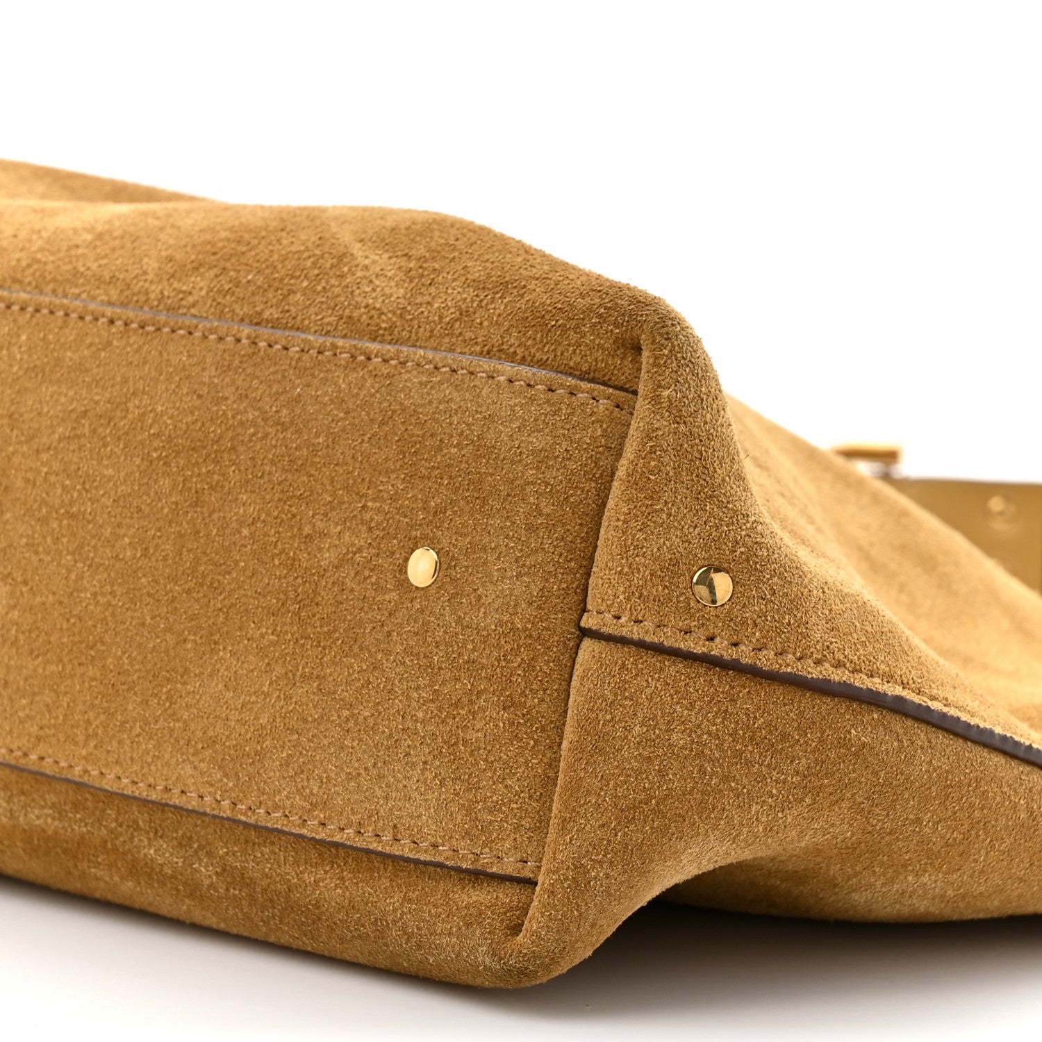 Chloe Suede Calfskin Small Marcie Hobo Bag Gold Khaki 9 of 10