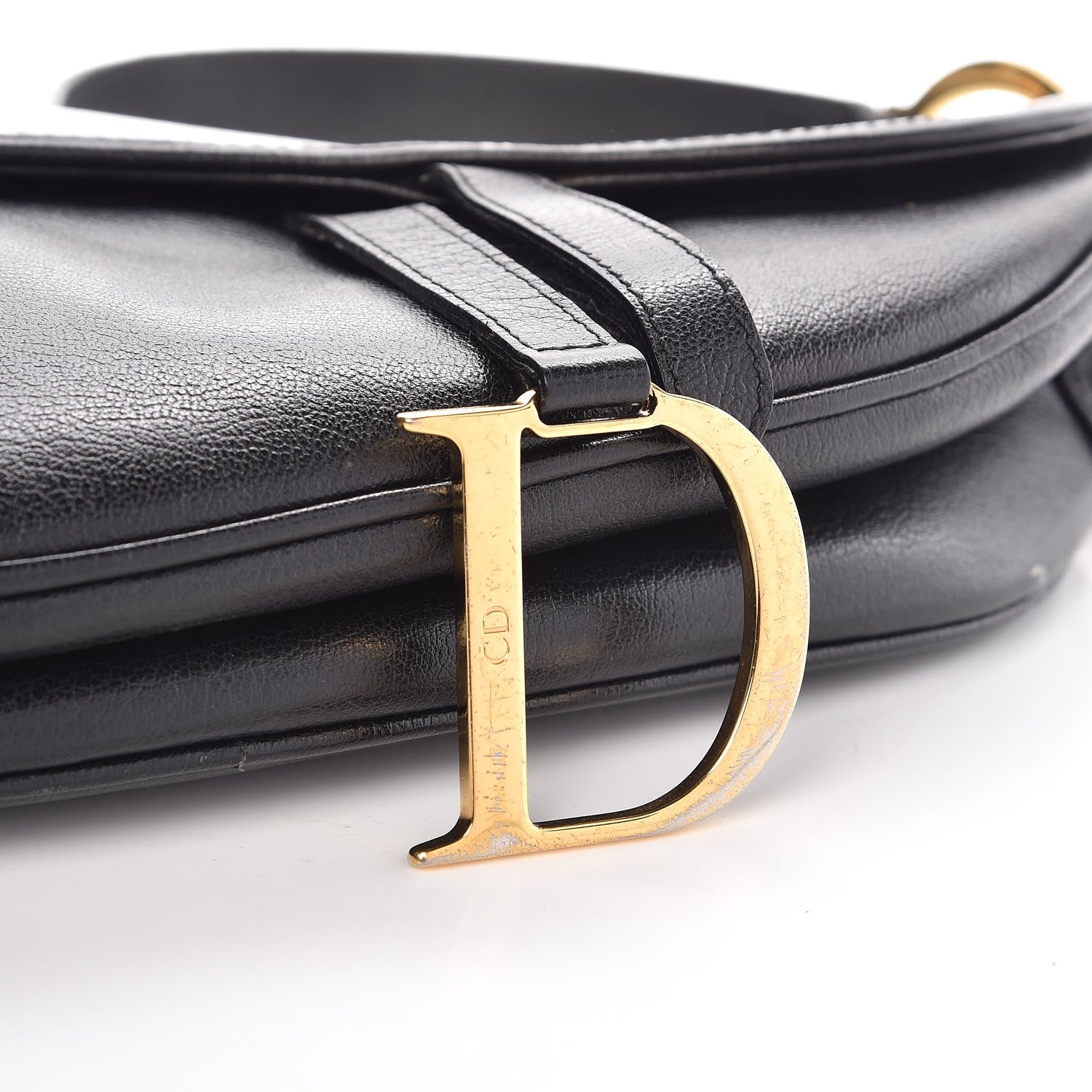 Christian Dior Calfskin Saddle Bag Black 8 of 10
