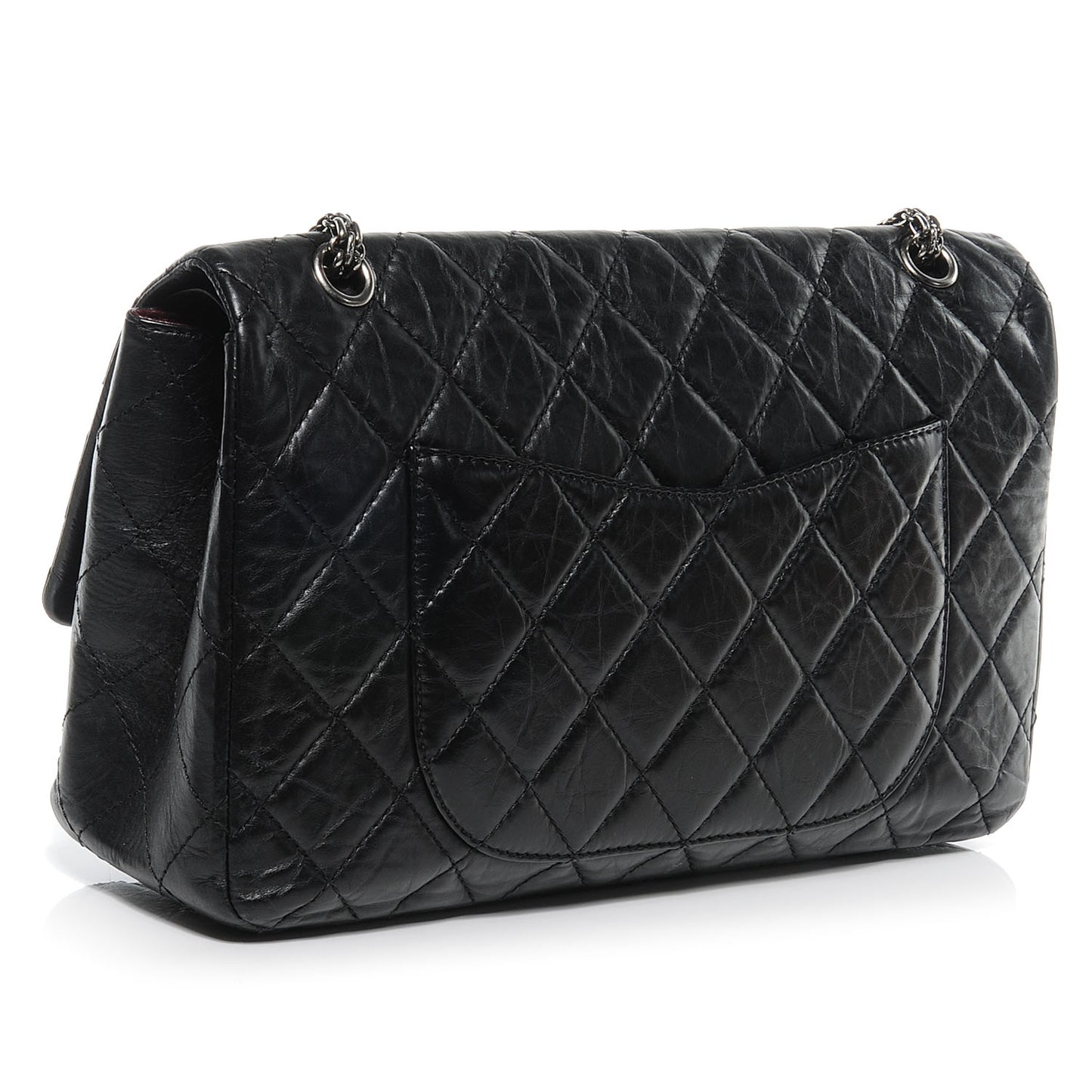 Aged Calfskin Quilted 2.55 Reissue 227 Flap Black