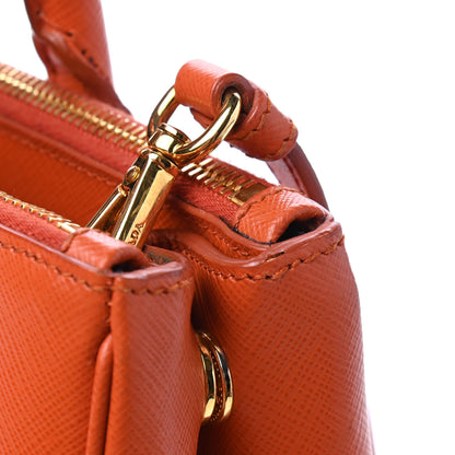 Prada Saffiano Small Galleria Double Zip Tote Papaya 9 of 9