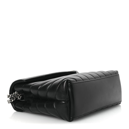 Saint Laurent Calfskin Y Quilted Monogram Small Loulou Chain Satchel Black 4 of 10