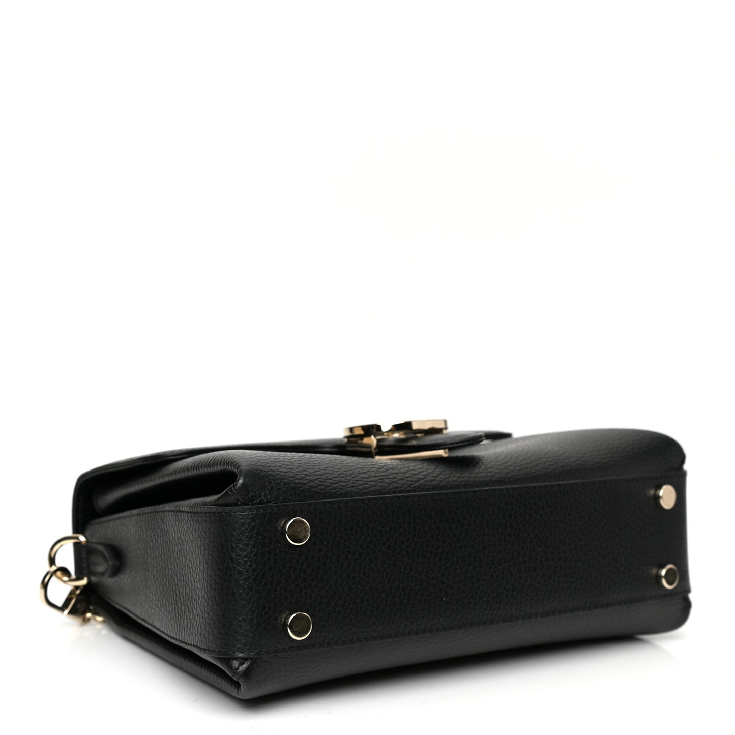 Dollar Calfskin Interlocking G Top Handle Shoulder Bag Black