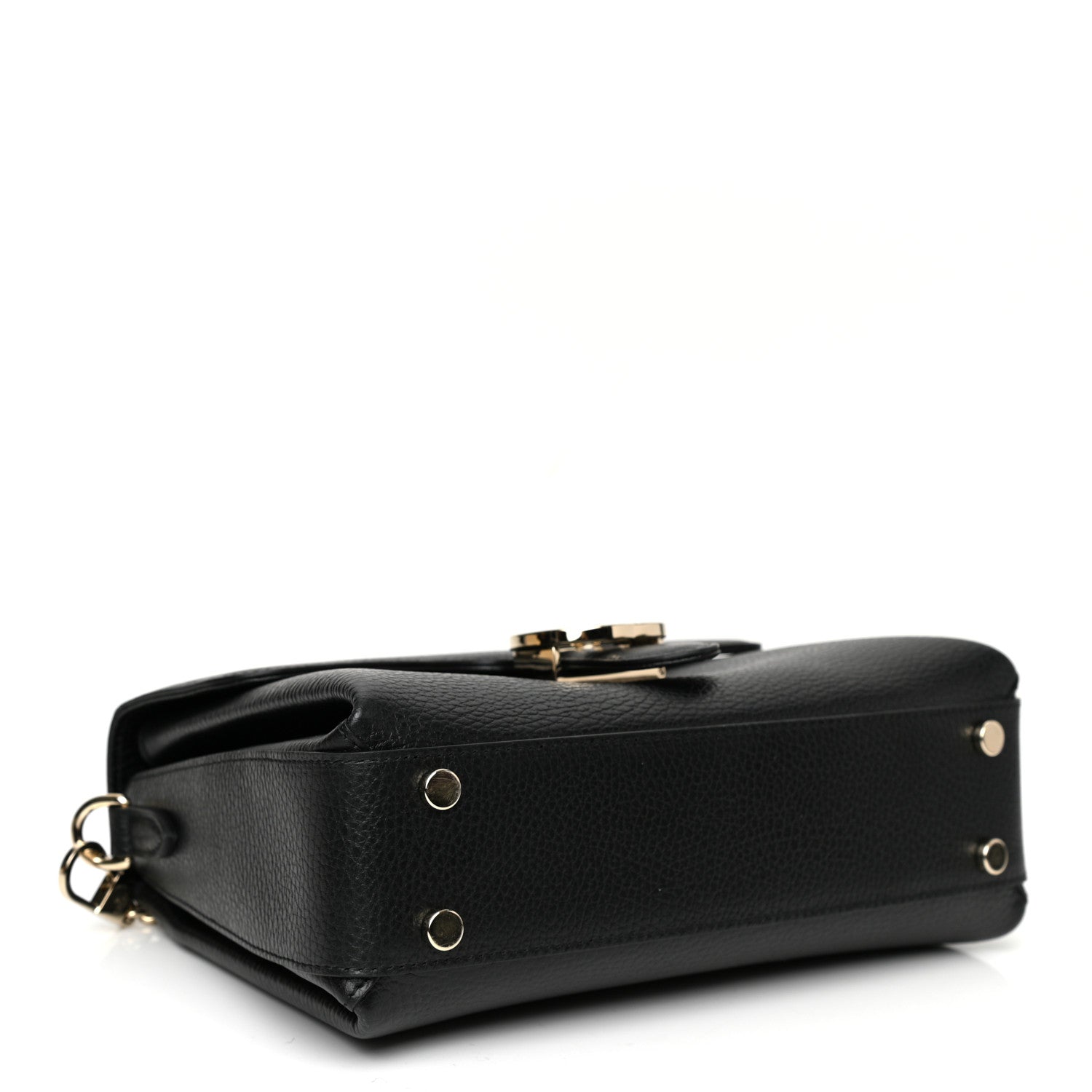 Gucci Dollar Calfskin Interlocking G Top Handle Shoulder Bag Black 3 of 9