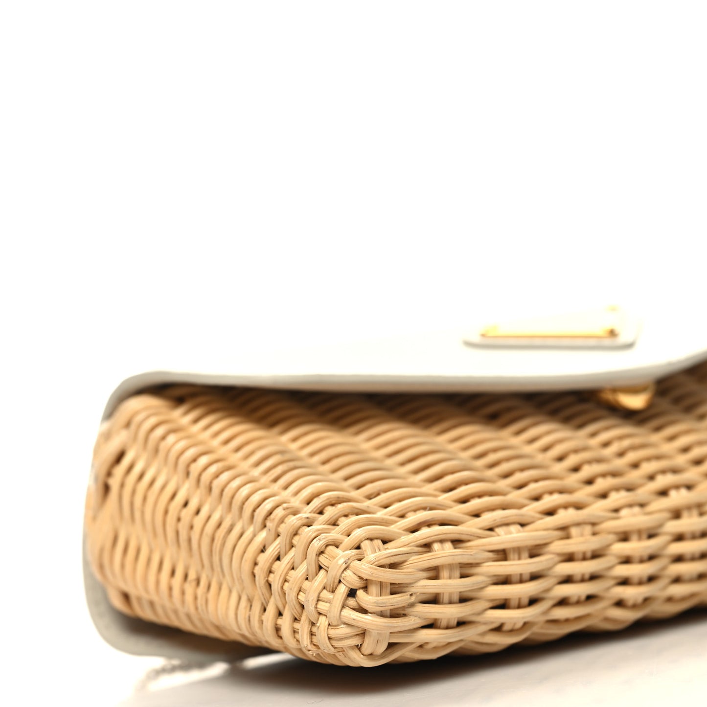 Midollino City Calfskin Mini Bag Naturale White