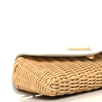 Prada Midollino City Calfskin Mini Bag Naturale White 8 of 11