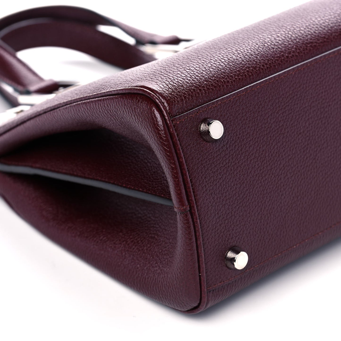Grainy Calfskin Small Zumi Top Handle Bag Vintage Bordeaux