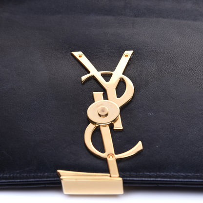 Saint Laurent Lambskin Matelasse Monogram Vicky Chain Wallet Black 12 of 13