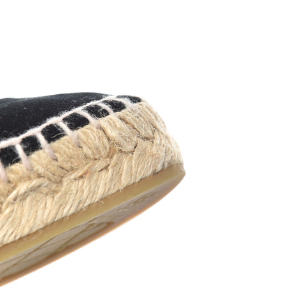 Chanel Velvet CC Espadrilles 36 Dark Navy Black 12 of 16