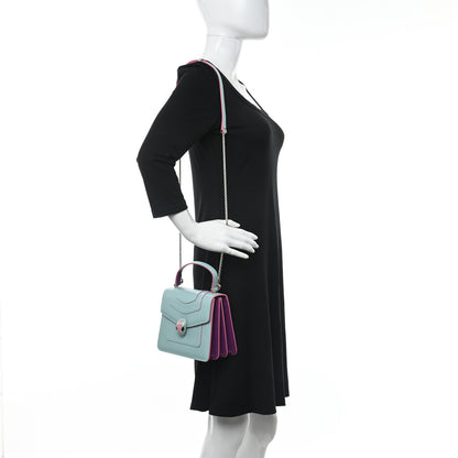 Bulgari Calfskin Serpenti Forever Top Handle Blue Pink 2 of 9