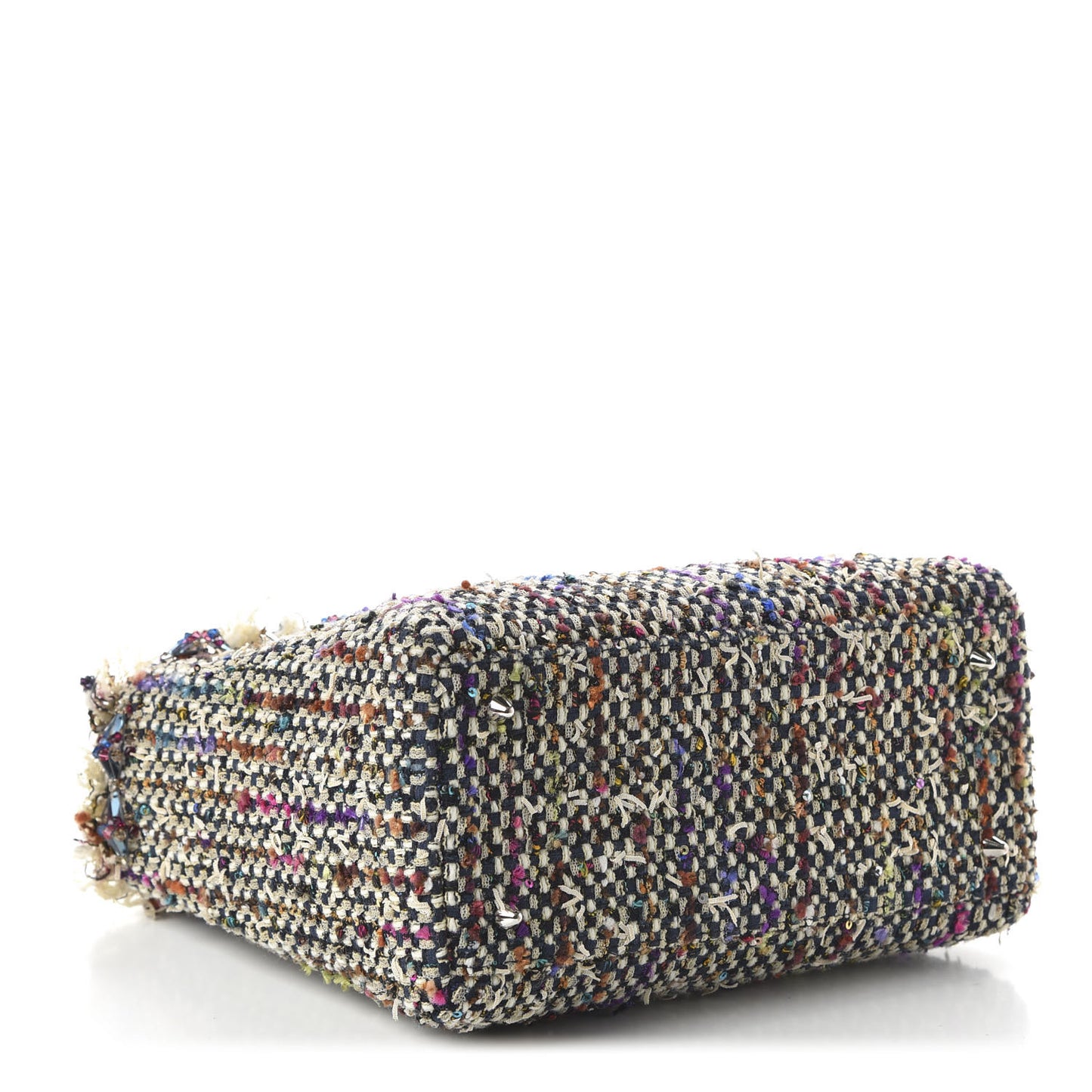 Tweed Fringe Medium Lady Dior Purple