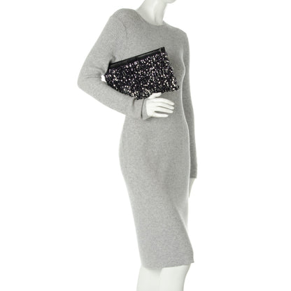 Miu Miu Paillettes Cloquet Sequined Clutch Antracite 2 of 7