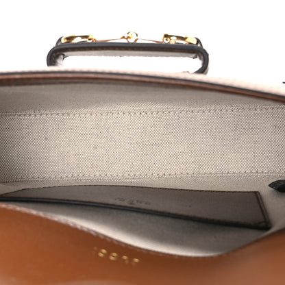 Gucci GG Supreme Monogram Web Mini Horsebit 1955 Shoulder Bag Beige Brown Sugar 5 of 10